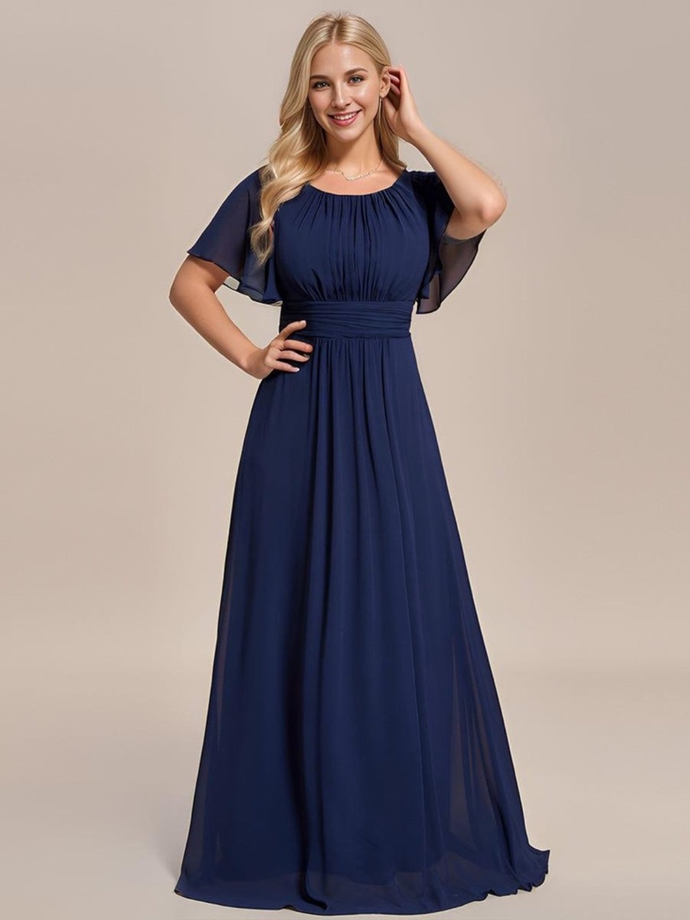New EVER PRETTY 16 Evening Simple Chiffon Pleated A-Line Bridesmaid Kimora Dress - Picture 3 of 9